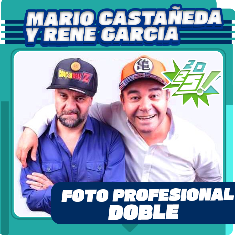Mario Castañeda y René García juntos - Combo Foto Digital profesional (Photo Op)