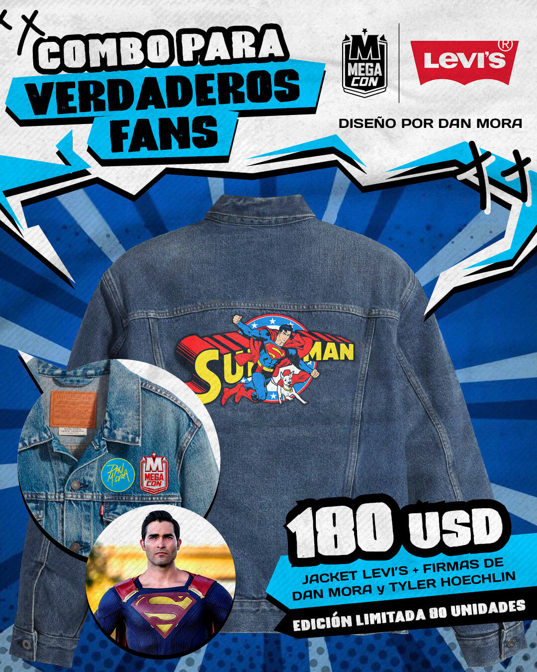 Chaqueta Levi’s x Superman by Dan Mora Edición Limitada MegaCon